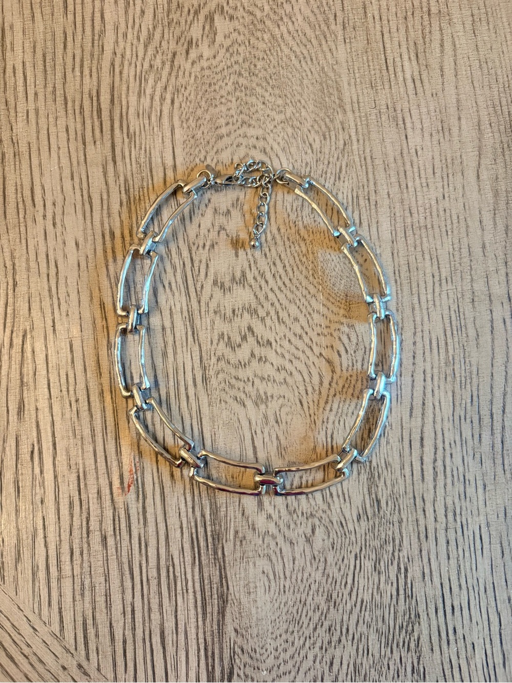 Chunky Silver Link Statement Necklace - Women's Jewelry - Picture 4 of 7